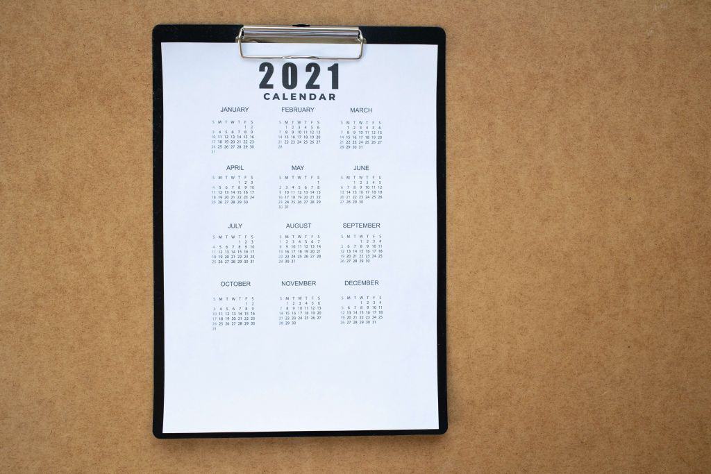 Kalendarz na nadchodzący rok 